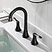 PARLOS Two-Handle High Arc Bathroom Faucet with Metal Pop Up Drain and cUPC Faucet Supply Lines Widespread 8 inch Deck Mounted,Oil Rubbed Bronze, Demeter 13652