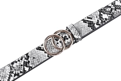 Fabio Valenti Women's Casual Dress Belts with Double O-Ring Buckle,Genuine Leather,Waist Belt4