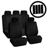 FH Group FB071115 Travel Master Seat Covers (Black) Full Set with Gift – Universal Fit for Cars Trucks and SUVs