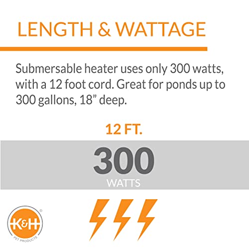 K&H Pet Products Pond Heater for Small Outdoor Ponds with Fish, Thermo-Pond Perfect Climate Submersible Deicer, Oxygen for Live Fish in Winter, Thermostatically Controlled, Safety Listed - 8in 300W by K&H Pet Products - Image 4