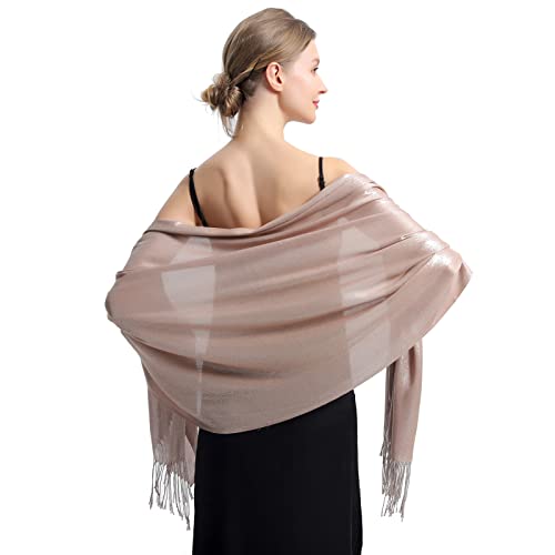 Sparkly Metallic Shawls and Wraps,Women's Glitter Pashmina Shawl Scarf forformal Evening Party Dresses2