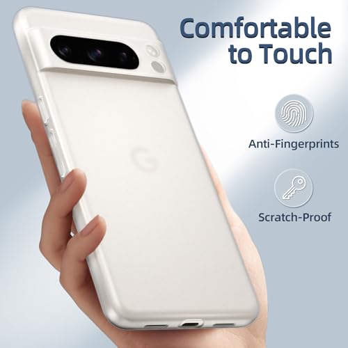 Image of X-level for Google Pixel 8 Pro Case, Extra Slim 0.3 mm Thin Translucent Matte Finish Soft Phone Cover, Anti-Scratch Shockproof Case for Google Pixel 8 Pro, Translucent White