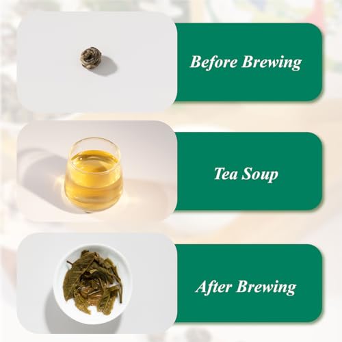 WEETEE Jasmin Perlen, Jasmintee loses Blatt, aus Jasmingeschmack mit grünem Tee loses Blatt, natürlicher aromatischer Drachenperlen Jasmintee, 4oz/114g