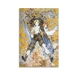 Artist Yoshitaka Amano Poster Final Fantasy Warrior Art Poster (15) Canvas Wall Art Posters For Room Aesthetics And Decor Pictures For Living Room Bedroom Decor 08x12inch(20x30cm) Unframe-style