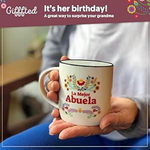 Triple Gifffted La Mejor Abuela Coffee Mug Best Grandma Gifts Ideas in Spanish for Christmas Mothers Day Navidad Birthday Regalos Para Abuelita Dia De Las Madres Taza Abuelos Ceramic Cup 380ml