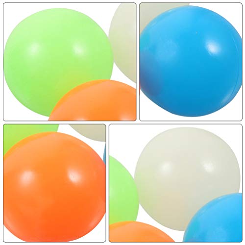 DOITOOL - 4 peças de bolas de apertar fotoluminescentes e pegajosas que brilham no escuro - Brinqued