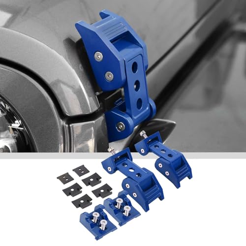 JWWY for Jeep Wrangler Hood Latches Clamp Aluminum Stainless Steel Hood Catch Fastene with Lock Kit Compatible with Jeep Wrangler JK/JKU 2007-2017, JL/JLU 2018-2025+&Gladiator JT 2020-2025+ 4xe Blue A by JWWY - Used condition - US$34.84