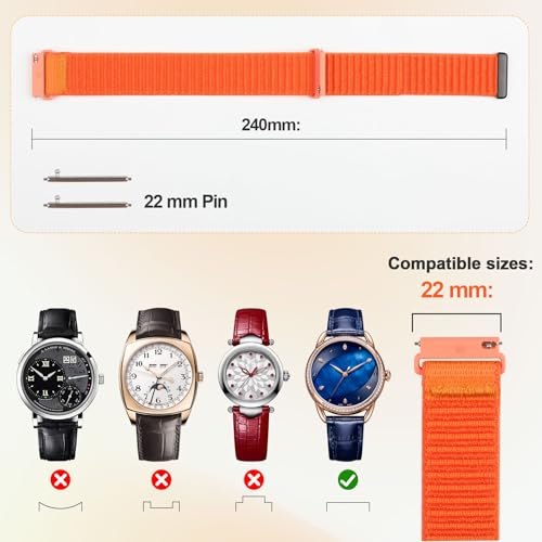 Image of Compatible with Garmin Forerunner 265 /255 /Venu 3 /Venu 4 Strap Nylon Compatible withHuawei Watch GT6 46mm /GT5 /GT4 /GT3 /GT2 46mm Band 22mm Quick Release