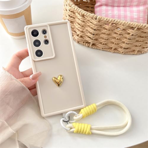 Coque Galaxy S22 5G silicone blanc anti-chute avec cordon de sécurité main