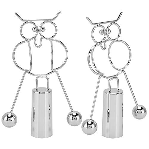 RASTKY Juguete de Equilibrio de Búho, Juguete Educativo de Descompresión para Decoración de Aula y Escritorio, Artesanía de Acero Inoxidable para Decoración de Dormitorio y Oficina