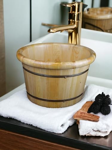 Cubeta de Madera de Cedro Macizo para Spa de Pies 16" miniatura 1