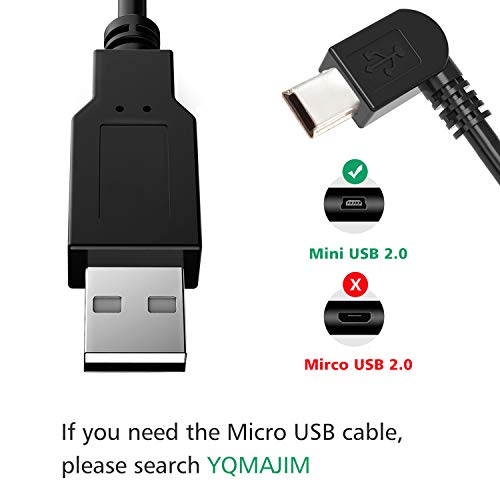 Yqmajim Charging Power Cable For Dash Cam, (11.5 Ft) Usb 2.0 To Mini Usb Car Vehicle Power Charger Adapter Cord For Garmin Nuvi Gps、Rearview Mirror Cam、Backup Camera #TOP2