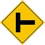BCTS Panneau d'avertissement en aluminium réfléchissant avec intersection 12 x 12 pouces