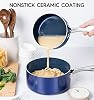 MICHELANGELO Sauce Pan Sets, Ceramic Saucepans with Lids, 1Qt & 2Qt & 3Qt Sauce Pans with Lid, Nonstick Saucepan Set, Small Pot with Stainless Steel Handle, Oven Safe, Blue #1