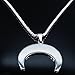 BRIGHTWINST Fashion Flower Of Life Moon Stainless Steel Necklace For Women Silver Color Necklaces Pendants Jewelry PTPNU0381