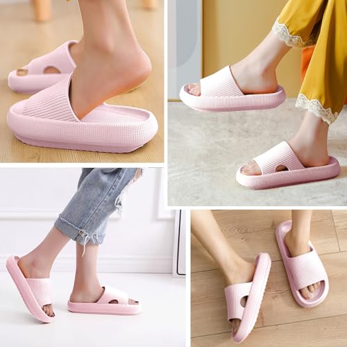 BHFRGAS Cloud Slippers, Non-Slip Thick Sole Flip Flops, Pink, 8-9 UK - Image 7