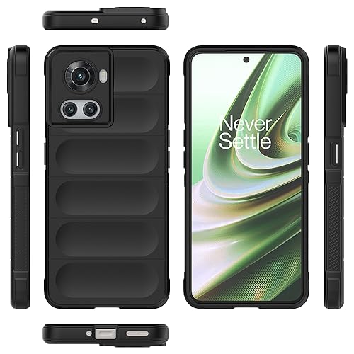 Image of Back Cover for OnePlus 10R 5G | Full Camera Protection | Liquid Silicon Case | Flexible Bumper Case for OnePlus 10R 5G (Black)