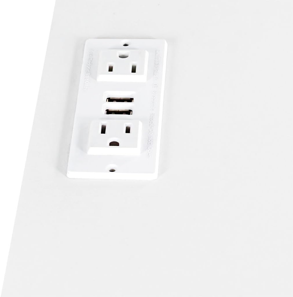 Corner Vanity Desk with Large Mirror and Lights, Modern Makeup Table with Charging Station, 4 Drawers & 7 Storage Shelves, Corner Makeup Vanity Table for Bedroom/Cloakroom