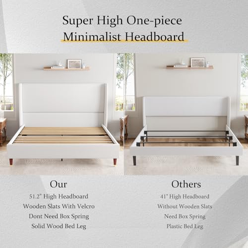 Jocisland BHB006 Upholstered Bed Frame Queen Size 51.2 Inch High Platform Bed thumb #4