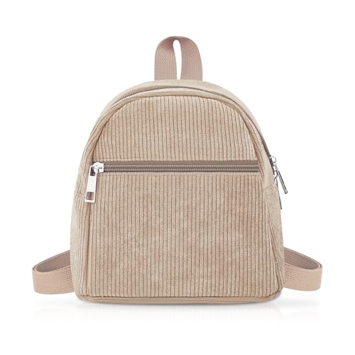 Energather Mochila pequeña para mujer, mini mochila Corduroy, mochila para mujer, pequeña para mujeres y niñas, mochila portátil pequeña con correa de hombro ajustable para caminar, ir de compras