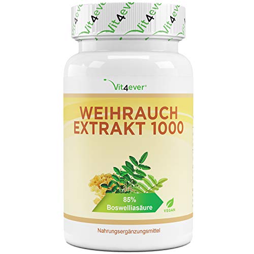 Weihrauch Extrakt - Premium: Boswellia-Säure - Hochdosiert je Tagesdosis - Echtes indisches Boswellia Serrata - Laborgeprüft - Vegan