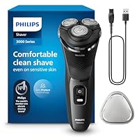 PHILIPS Shaver Series 3000 – Elektrischer Nass- und Trockenrasierer für Männer, mit SkinProtect-Technologie, in Anthrazit, mit ausklappbarem Bartschneider, kabellos (Modell S3145/00)