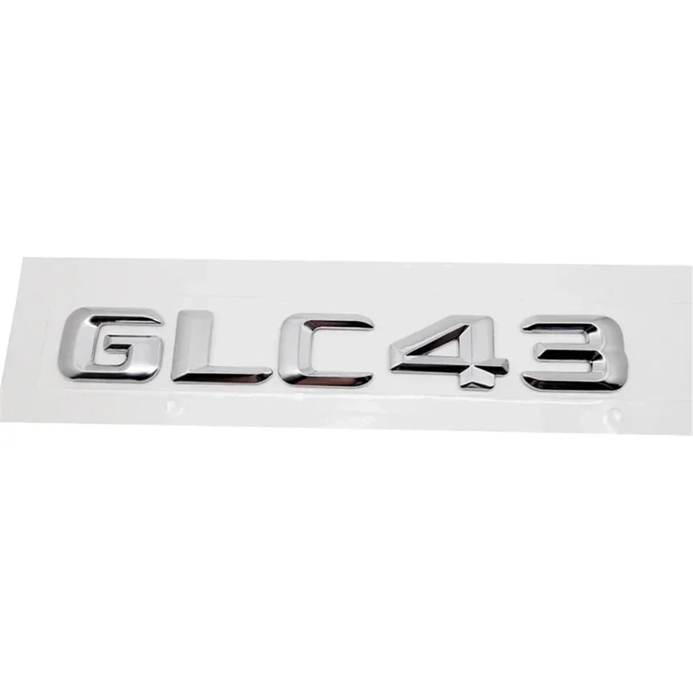 YTQMoreBNZ YYDStes Car Rear Badge Tail Letter Decal Compatible With Mercedes Benz GLC43 GLC63 GLC200 GLC260 GLC300(GLC43-Silver)