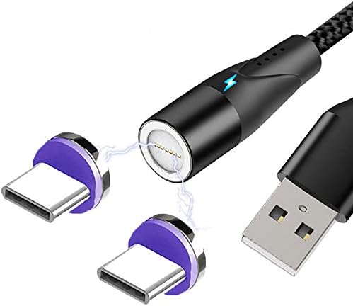 USB C Cable, 5A Fast Charging and Data Transfer Supported Nylon Braided Type C Cable with Type C Phone Charger Tips 2 Packs, 3.3 Feet