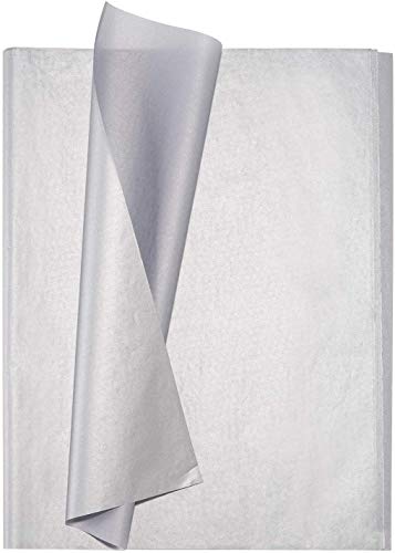 GLCS GLAUCUS 100 Hojas de Papel para Regalo Embalaje DIY Manualidades para Navidad Bodas Cumpleaños, Plata 35x50cm