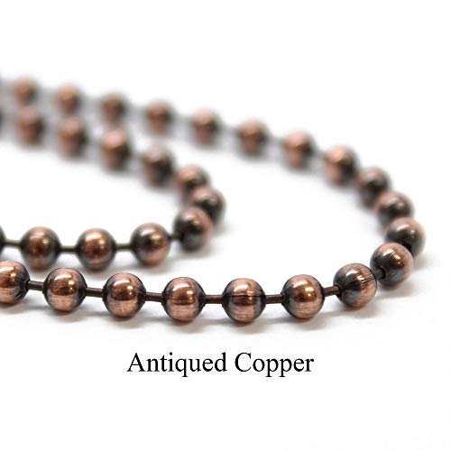 Copper Bead Ball Chain Bracelet Or Necklace, Antiqued Or Natural Copper, Made To Order Lengths, Unisex Copper Chain, 3.2Mm #TOP5