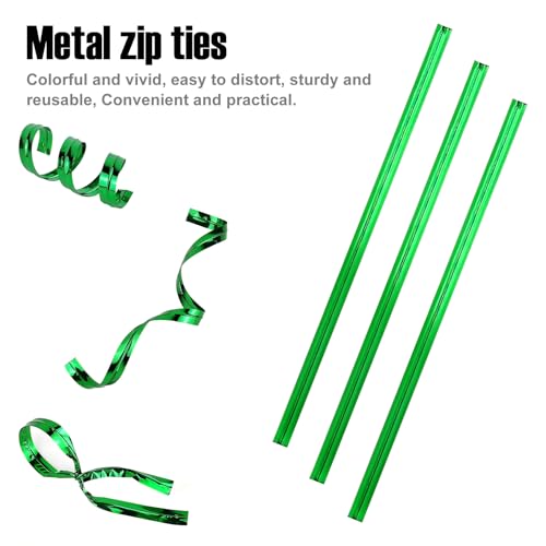 GAADSKCER 400 Pcs Metal Twist Ties 4 Inches Twist Straps for Bread Bags Candy Bags Snack Bags Halloween Party Cake Favor (Green)
