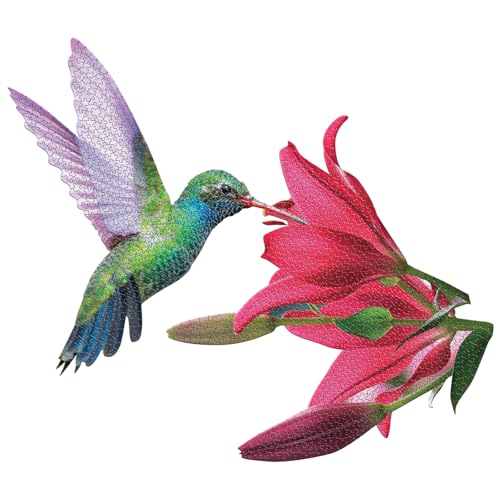 Madd Capp: I Am Hummingbird - 1000 Piece Puzzle - Unique Bird-Shaped Jigsaw, 36x31 Assembled Size, Poster Reference, Edcuational Fun Fact Booklet by Madd Capp - Image 2