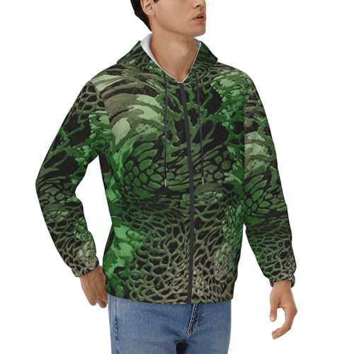 Sweat à capuche imprimé serpent vert homme : fini les pulls rêches, optez pour un confort doux