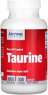 Jarrow Formulas, Taurine, 1000mg, High Dose, 100 Capsules, Lab Tested, Gluten Free, SOYA Free, Non-GMO