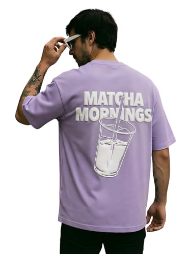 Image of TOXA Men's Pure Cotton Oversized Fit Tshirt | Oversized Baggy Fit Tee with Drop Shoulder | Cool and Stylish Graphic Printed Design Half Sleeve T-Shirt (Available Sizes: S to 2XL)