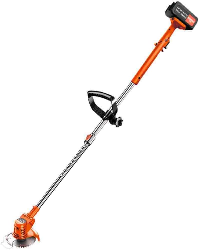 42V Cordless fine line Trimmer/Trimming Machine-2 Hours Fast Charger 90° Head Adjustment 1880W high-Power Lawn Mower (12000mA)