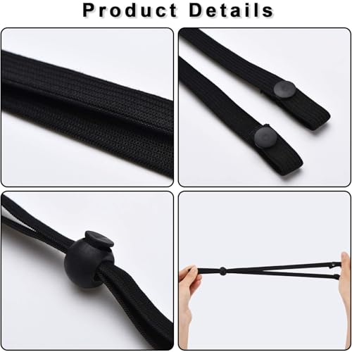 12 pieces adjustable ear straps anti slip ear loop extension hook straps mask holder extender for nurse dust workers food workers to relieve black