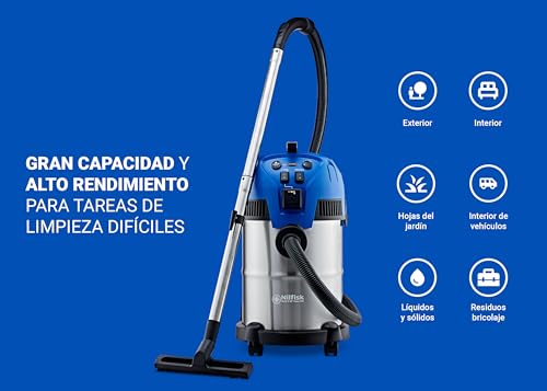 Nilfisk Multi Ii 30L T Inox Aspiratore Solidi E Liquidi – Per Casa, Giardino E Auto – Funzioni Di Aspirazione E Soffiaggio Per Interni Ed Esterni (1400 W) - 3