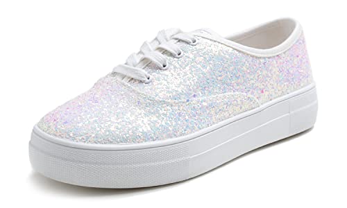 Image of FEVERSOLE Women's Fashion Dress Sneakers Party Bling Casual Flats Embellished Shoes