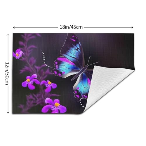 Set de table antidérapant et résistant à la chaleur papillon violet - 4