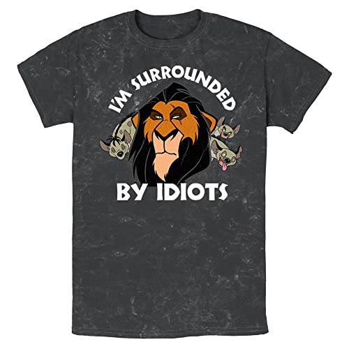 T-shirt Roi Lion Scar imprimé vintage de caractère noir L