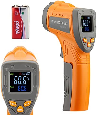 Inkbird Infrared Thermometer for Cooking Temperature Gun, Laser Thermometer Gun Digital for Pizza Oven and Reptiles, -58℉~1022℉ (INK-IFT01)