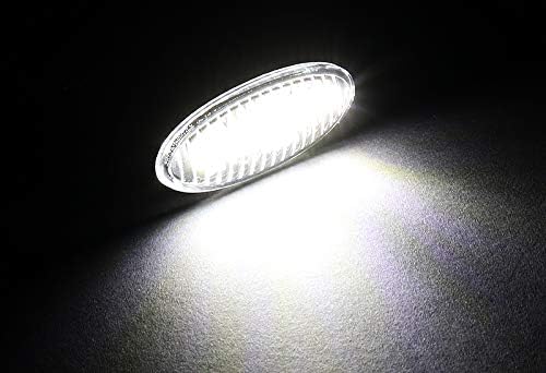 Pair Clear Lens Front Turn Signal Side Marker Light Lamp Compatible with 2009-2014 Nissan Cube & Compatible with 2011-2014 Nissan Juke & Compatible with 2011-2012 Nissan Leaf (White LED)