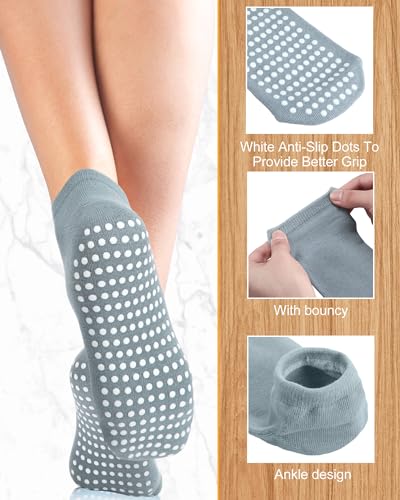 Image of Chuarry 60 Pairs Cotton Yoga Socks Non Slip Skid Sticky Socks for Women Elderly Hospital Pilates Ballet Barre