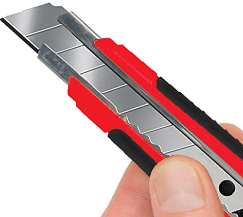 Image of ALLWAY RK7 Soft-Grip 18mm Snap-Off Knife with 3 Stainless Steel Blades | 8 Snap-Off Points