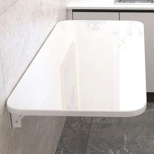 Wall Mounted Folding Table - Space-Saving Wood Drop-Leaf Desk Versatile Floating Workbench for PTFCll Spaces Ideal for Home Office Kitchen Bar & Dining Room Use