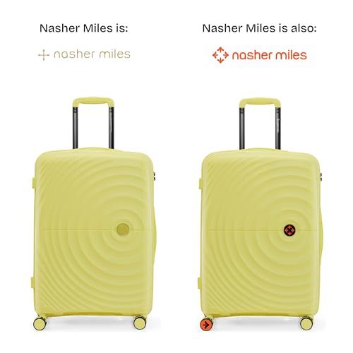 Image of Nasher Miles Polypropylene Spinner Seattle Hard-Sided Check-in Luggage 24 inch | 65cm | 8 Wheels Medium Trolley Bag for Travel | Suitcase (Yellow)