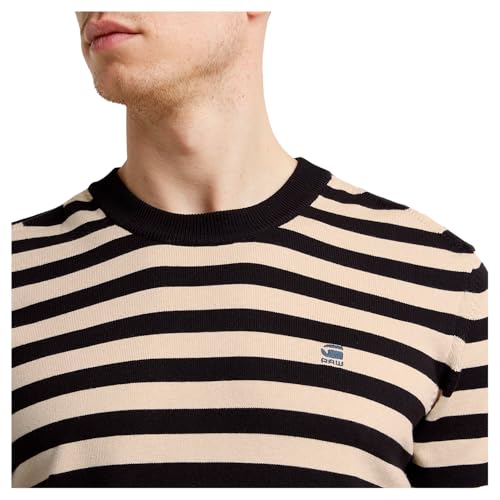 Miniatura 5 de G-Star Para Hombre Stripe Knitted Sweater, Multicolor Dk Black Whitebait Stripe D25155-D840-G738 , Xxl