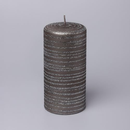 Image of G Decor Grey Silver Candles Perfect for Decoration, Gift, Christmas, Dinner Party, Family Evening, and More! (Large Pillar)