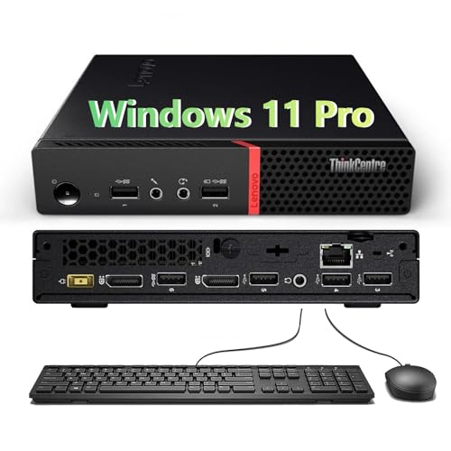 Lenovo ThinkCentre M715q Tiny PC Desktop Computer, Windows 11 Pro, AMD Pro A12-9800, 8GB RAM, 256GB SSD, Keyboard & Mouse, WiFi (Renewed)